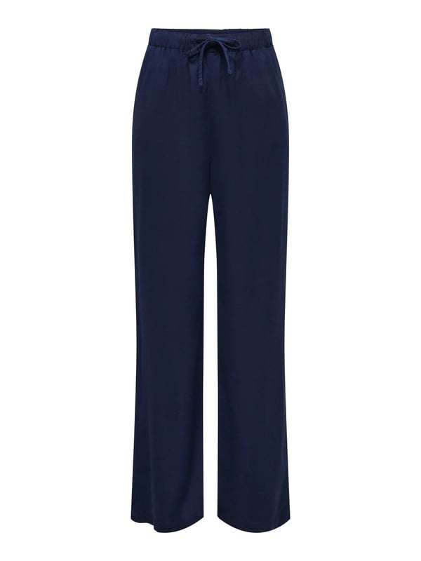 Only ONLGOA MW LINEN BL PULL-UP PANT CC PNT Lacivert Kadın Pantolon