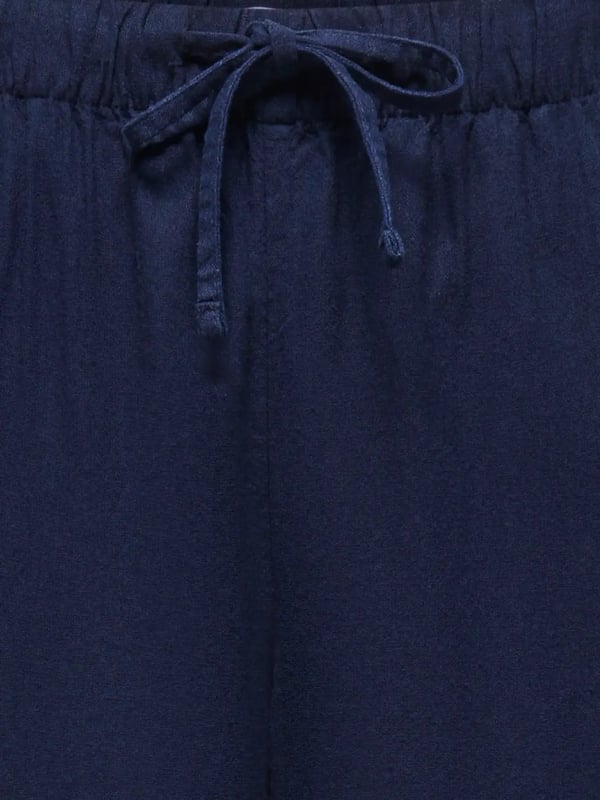 Only ONLGOA MW LINEN BL PULL-UP PANT CC PNT Lacivert Kadın Pantolon
