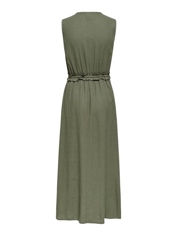Only ONLGOA SL LINEN BL LONG DRESS CC PNT Haki Kadın Elbise