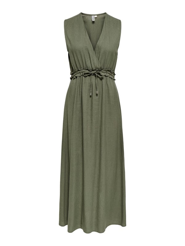 Only ONLGOA SL LINEN BL LONG DRESS CC PNT Haki Kadın Elbise