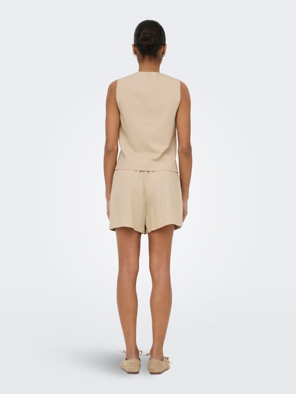 Only ONLGOA S/L LINEN BL WAISTCOAT CC TLR Bej Kadın Yelek