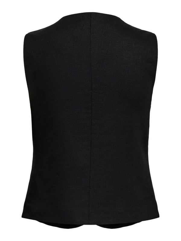 Only ONLGOA S/L LINEN BL WAISTCOAT CC TLR Siyah Kadın Yelek