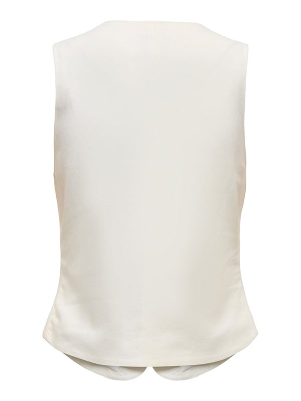 Only ONLGOA S/L LINEN BL WAISTCOAT CC TLR Beyaz Kadın Yelek
