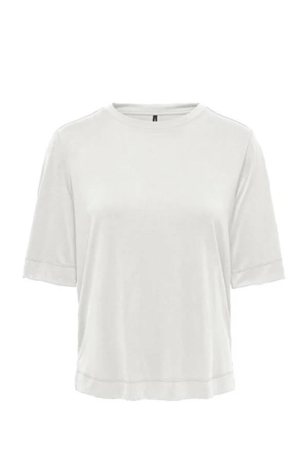 Only ONLHANNAH S/S O-NECK TOP JRS Beyaz Kadın T-Shirt