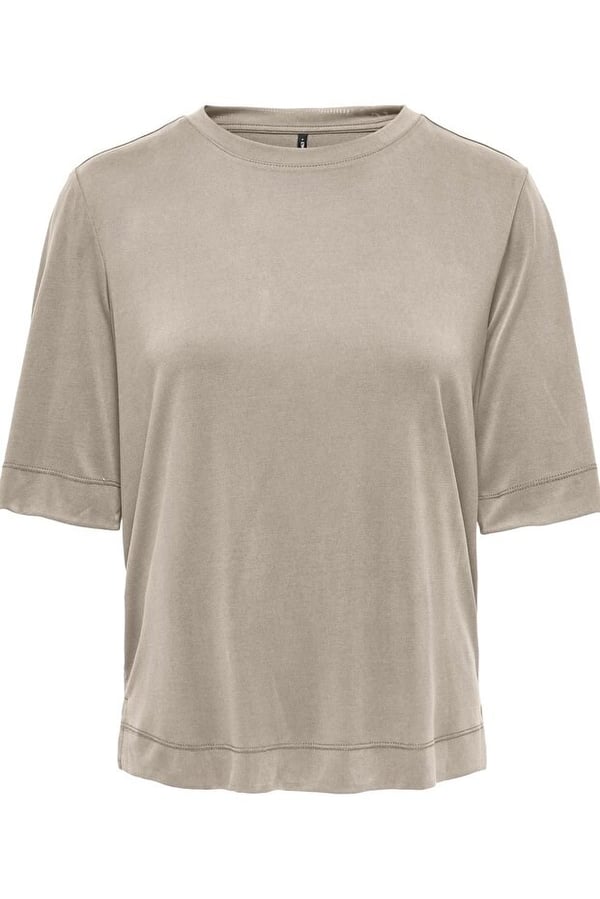 Only ONLHANNAH S/S O-NECK TOP JRS Gri Kadın T-Shirt