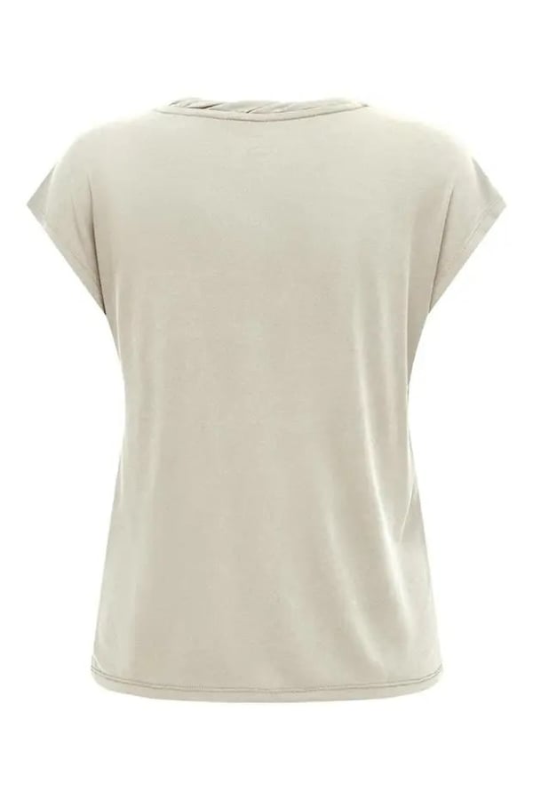 Only ONLHANNAH S/S V-NECK TOP CC JRS Bej Kadın T-Shirt