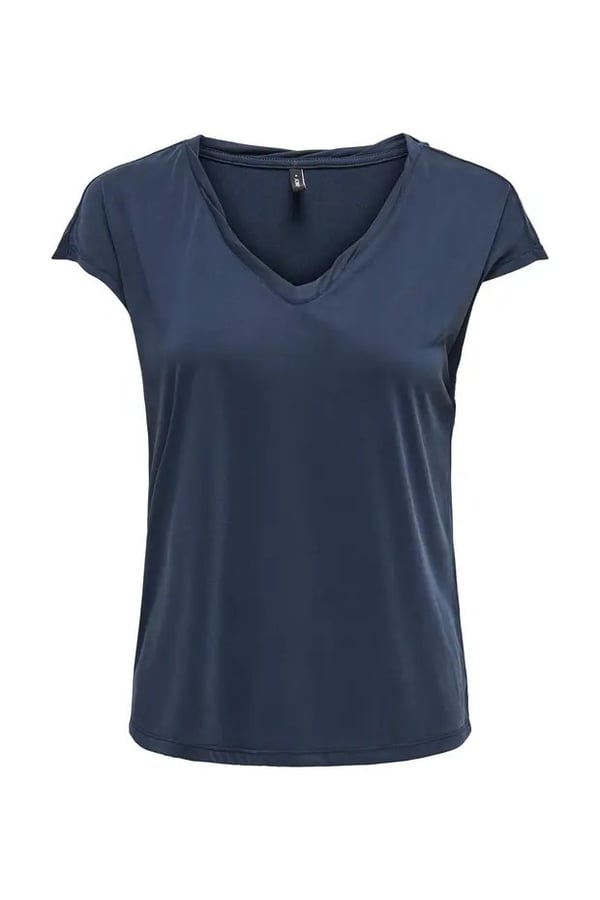Only ONLHANNAH S/S V-NECK TOP CC JRS Lacivert Kadın T-Shirt