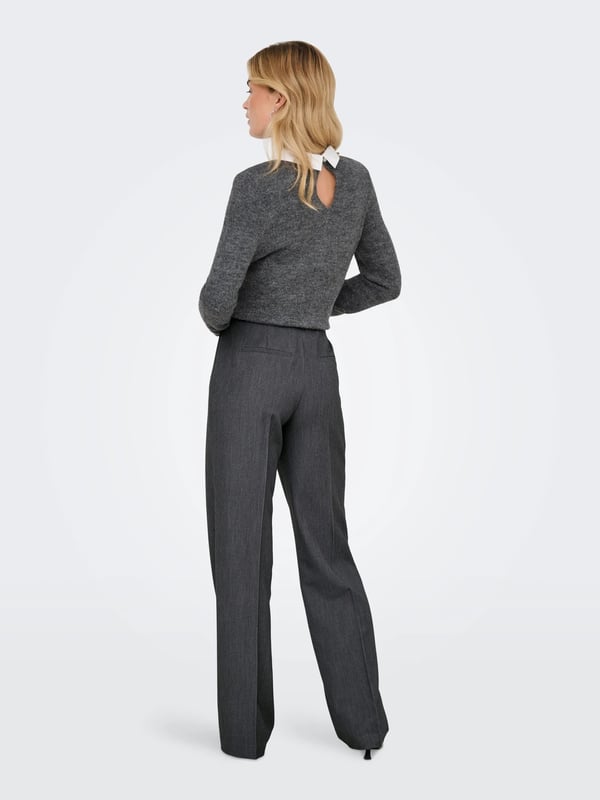 Only ONLHATTIE-LANA HW W MEL PANT TLR NOOS Gri Kadın Pantolon