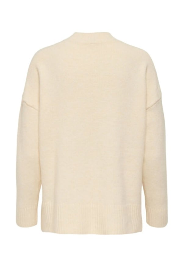 Only ONLHAZEL LS HIGHNECK OVERS RP KNT Bej Kadın Kazak