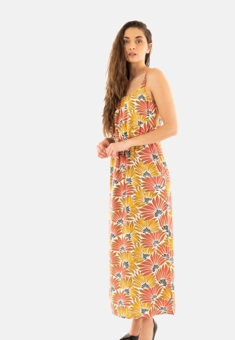 Only ONLHOLLIE LIFE FR STRAP MAXIDRESS CS PTM Bej Kadın Elbise