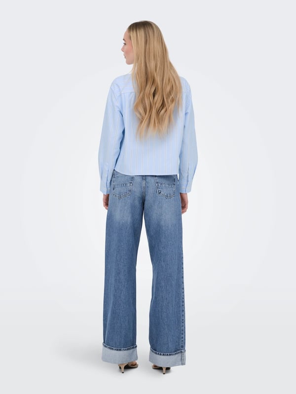 Only ONLHOPE HW WIDE FOLD UP DNM CRO916 NOOS Denim Kadın Kot Pantolon