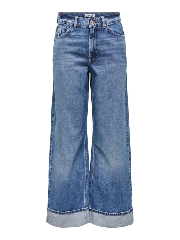 Only ONLHOPE HW WIDE FOLD UP DNM CRO916 NOOS Denim Kadın Kot Pantolon
