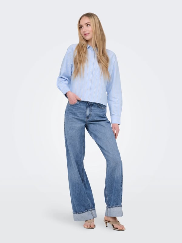 Only ONLHOPE HW WIDE FOLD UP DNM CRO916 NOOS Denim Kadın Kot Pantolon