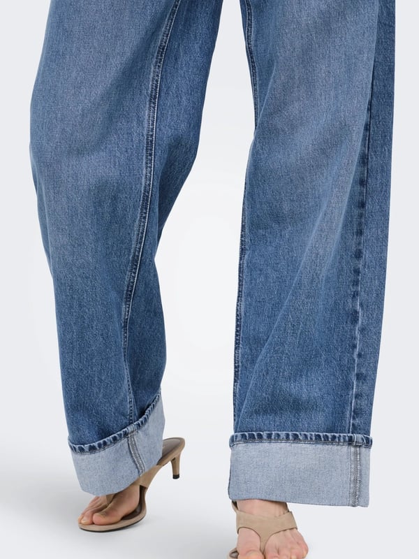 Only ONLHOPE HW WIDE FOLD UP DNM CRO916 NOOS Denim Kadın Kot Pantolon