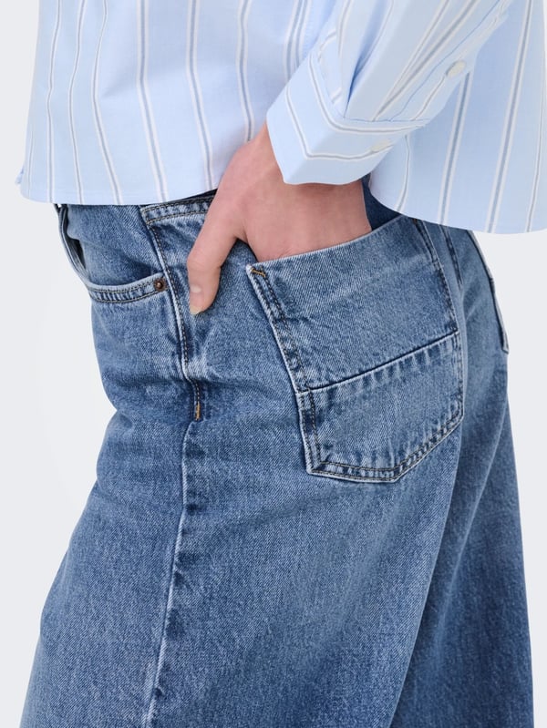 Only ONLHOPE HW WIDE FOLD UP DNM CRO916 NOOS Denim Kadın Kot Pantolon