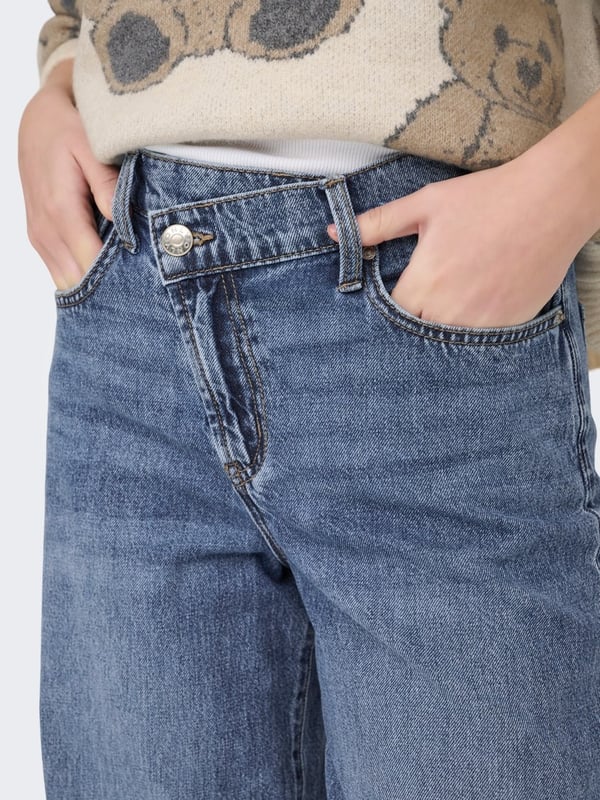 Only ONLHOPE MW WIDEUNEVEN CLOSURE DNM PIM Mavi Kadın Kot Pantolon