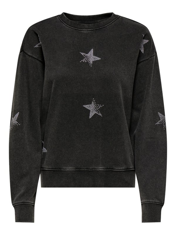 Only ONLINDA L/S O-NECK BOX CC SWT Siyah Kadın Sweatshirt