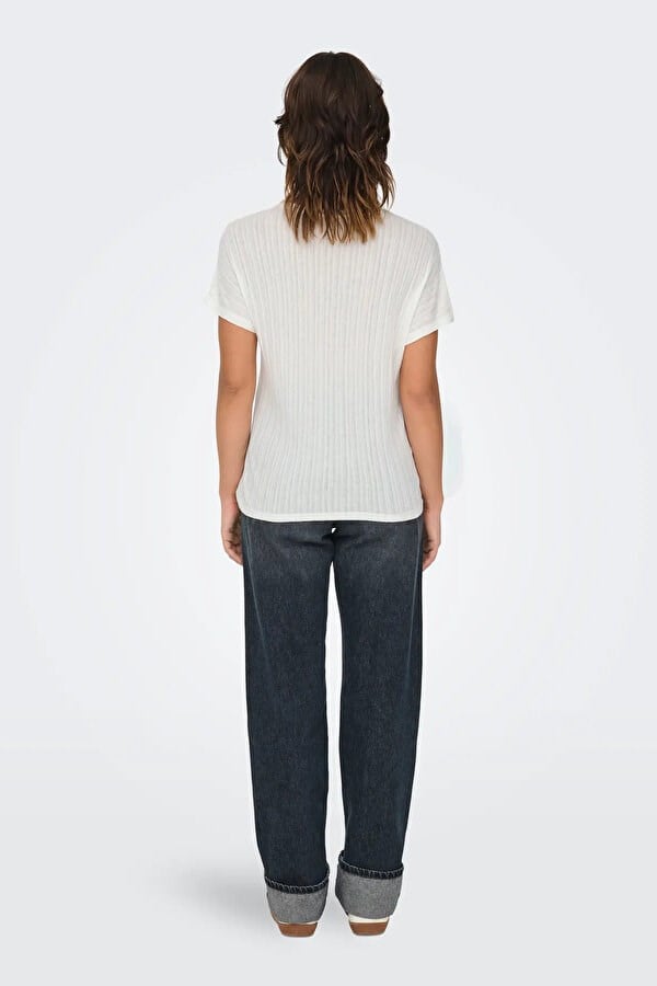 Only ONLIRINA S/S O-NECK TOP JRS NOOS Beyaz Kadın T-Shirt