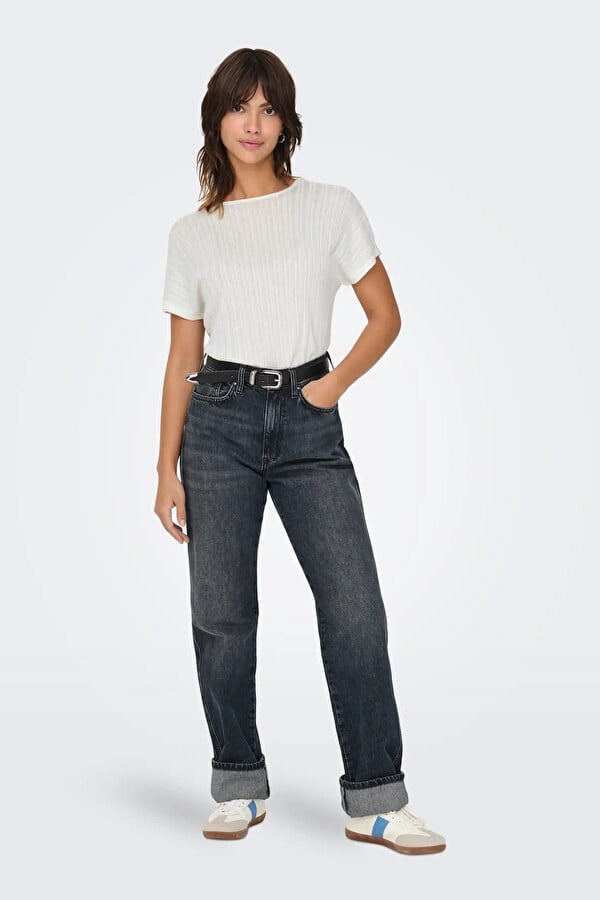 Only ONLIRINA S/S O-NECK TOP JRS NOOS Beyaz Kadın T-Shirt