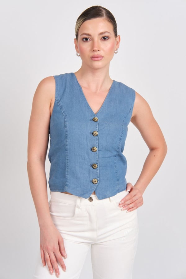 Only ONLIRIS CHARIS LIFE VEST CC WVN Denim Kadın Yelek