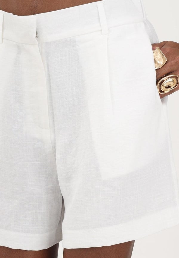 Only ONLITA HW LINEN LOOK SHORTS TLR Beyaz Kadın Şort