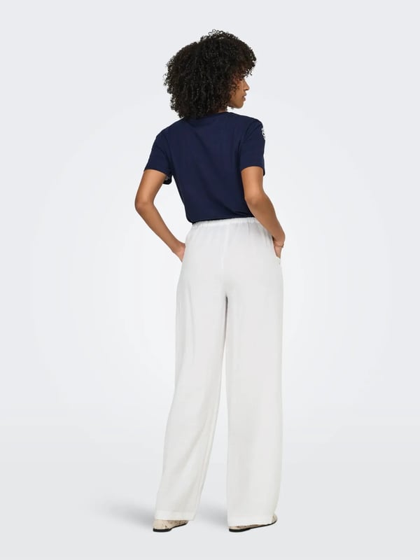 Only ONLITA MW LINEN LOOK WIDE PANT TLR Beyaz Kadın Pantolon