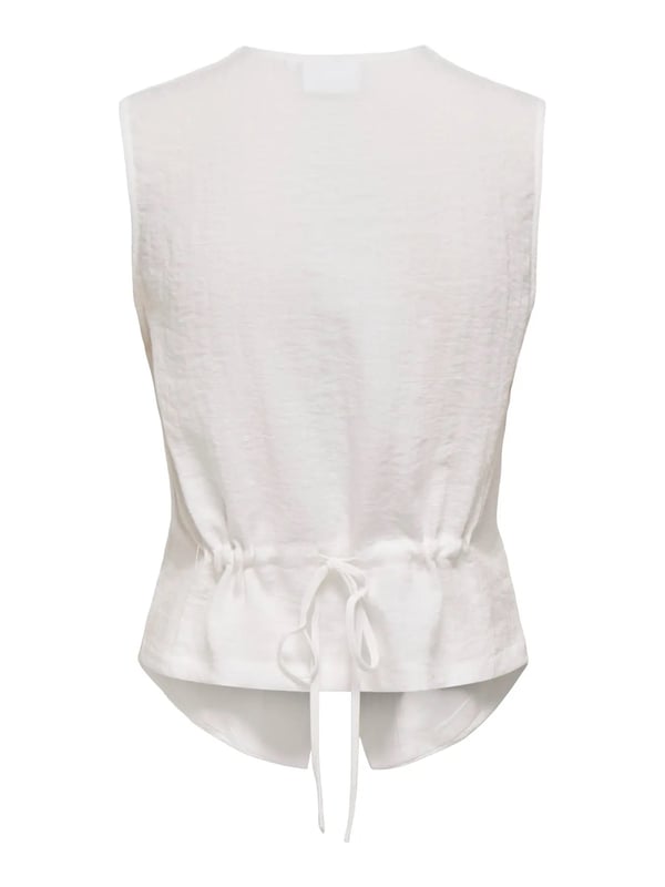 Only ONLITA S/L LINEN LOOK WAISTCOAT TLR Beyaz Kadın Yelek