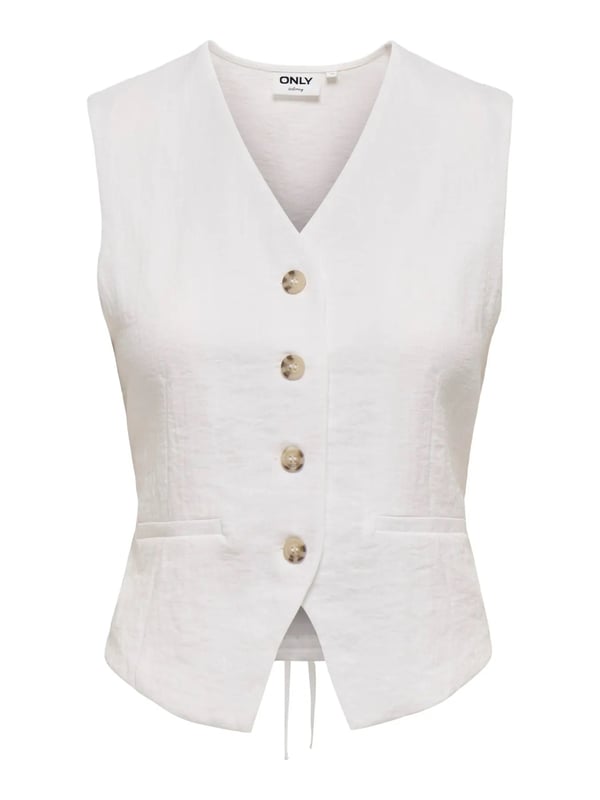 Only ONLITA S/L LINEN LOOK WAISTCOAT TLR Beyaz Kadın Yelek