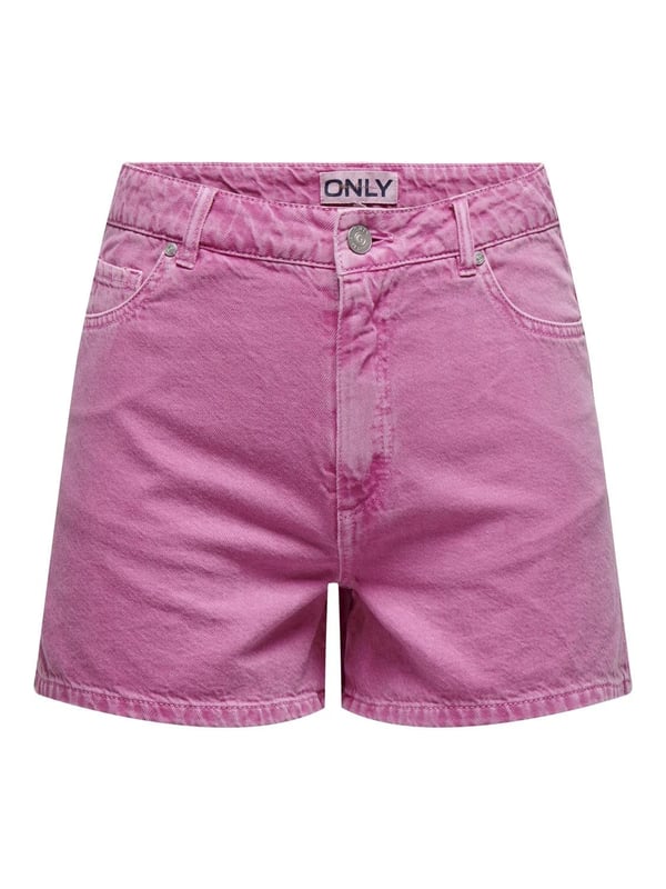 Only ONLJAGGER-SILLA HW MOM SHORTS PNT Fuşya Kadın Şort