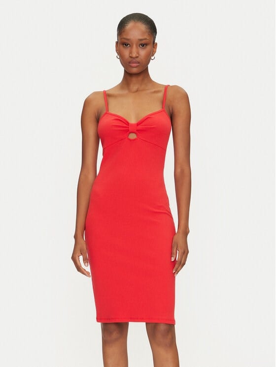 Only ONLJANNA S/L DRESS BOX JRS Kırmızı Kadın Elbise