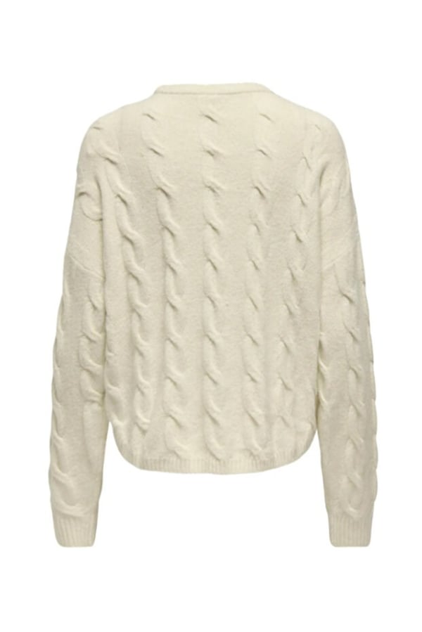 Only ONLJEANETT LIFE LS CABLE O-NECK CC KNT Bej Kadın Kazak