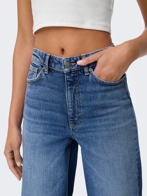 Only ONLJUICY HW WIDE LEG DOT330 DNM NOOS Lacivert Kadın Kot Pantolon