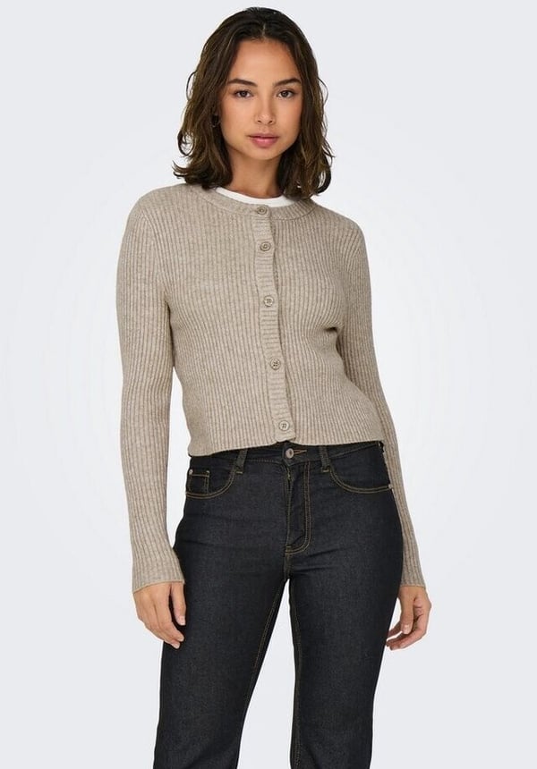 Only ONLKATIA LIFE LS BUTTON CARDI KNT NOOS Bej Kadın Hırka