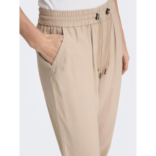 Only ONLKELDA-EMERY MW PULL-UP PANTS PNT NOOS Bej Kadın Pantolon