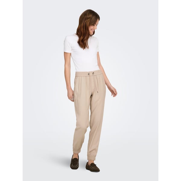 Only ONLKELDA-EMERY MW PULL-UP PANTS PNT NOOS Bej Kadın Pantolon