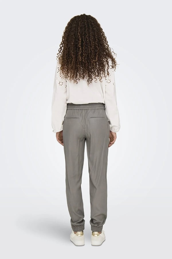 Only ONLKELDA-EMERY MW PULL-UP PANTS PNT NOOS Gri Kadın Pantolon