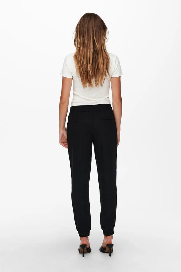 Only ONLKELDA-EMERY MW PULL-UP PANTS PNT NOOS Siyah Kadın Pantolon