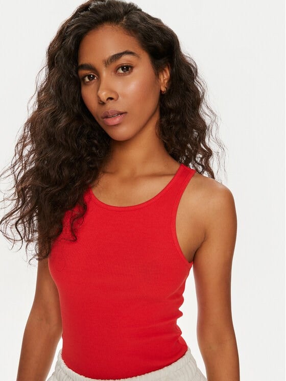 Only ONLKENYA RIB TANK TOP JRS NOOS Kırmızı Kadın T-Shirt