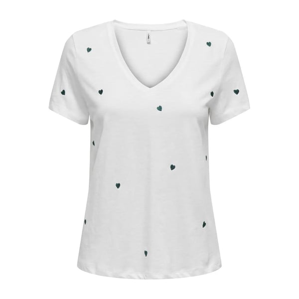 Only ONLKETTY LIFE S/S V-NECK TOP BOX JRS Beyaz Kadın T-Shirt