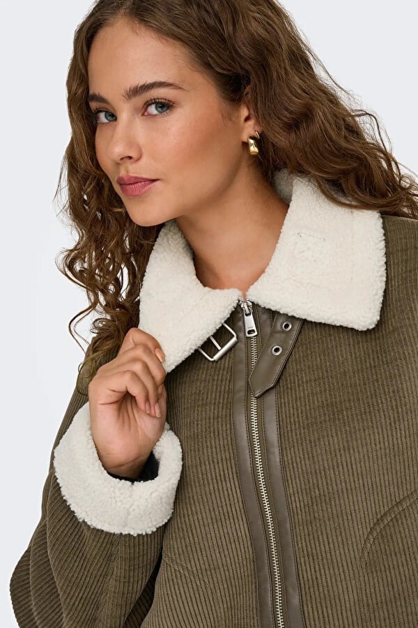 Only ONLKINGSTON CORD BOND JACKET CC OTW Kahverengi Kadın Ceket