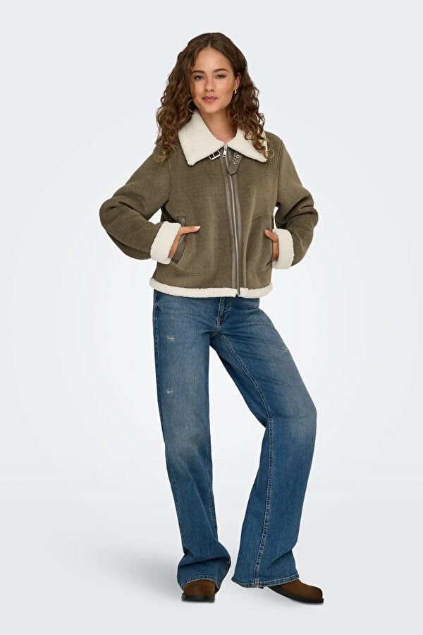 Only ONLKINGSTON CORD BOND JACKET CC OTW Kahverengi Kadın Ceket