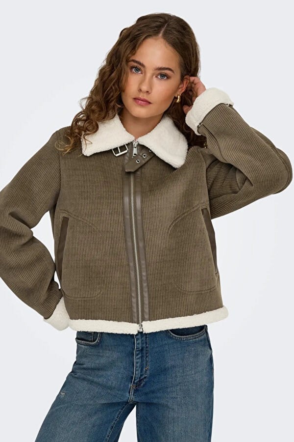 Only ONLKINGSTON CORD BOND JACKET CC OTW Kahverengi Kadın Ceket