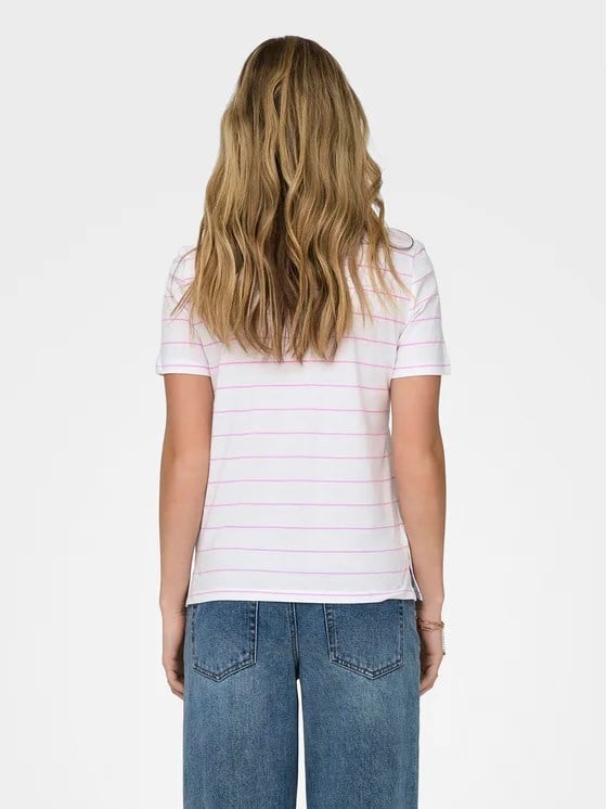Only ONLKITA REG SS HEART TOP BOX JRS Beyaz Kadın T-Shirt