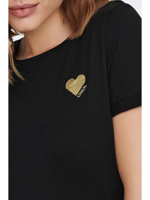 Only ONLKITA S/S TOP NOOS Siyah Kadın T-Shirt