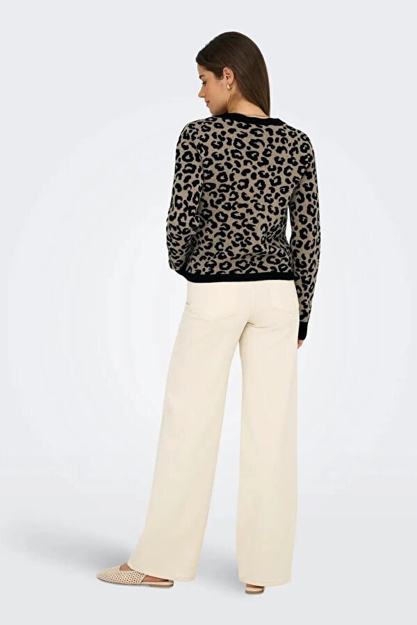 Only ONLLEO LS V-NECK CARDIGAN KNT NOOS Siyah Kadın Hırka