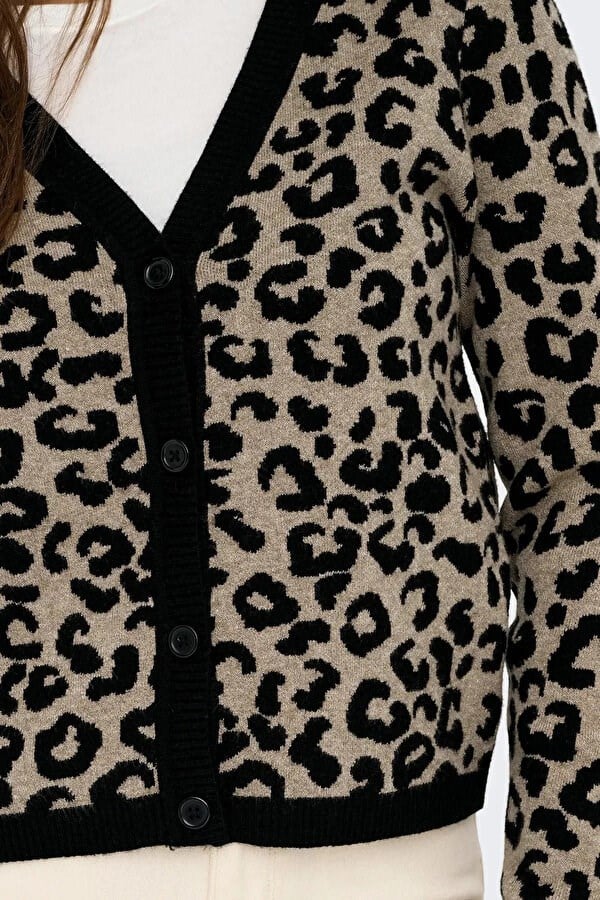 Only ONLLEO LS V-NECK CARDIGAN KNT NOOS Siyah Kadın Hırka