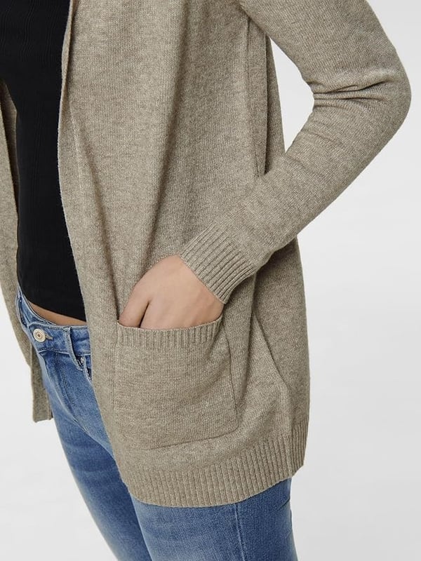 Only ONLLESLY L/S OPEN CARDIGAN KNT NOOS Bej Kadın Hırka
