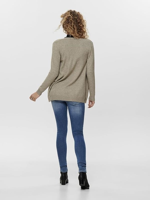 Only ONLLESLY L/S OPEN CARDIGAN KNT NOOS Bej Kadın Hırka