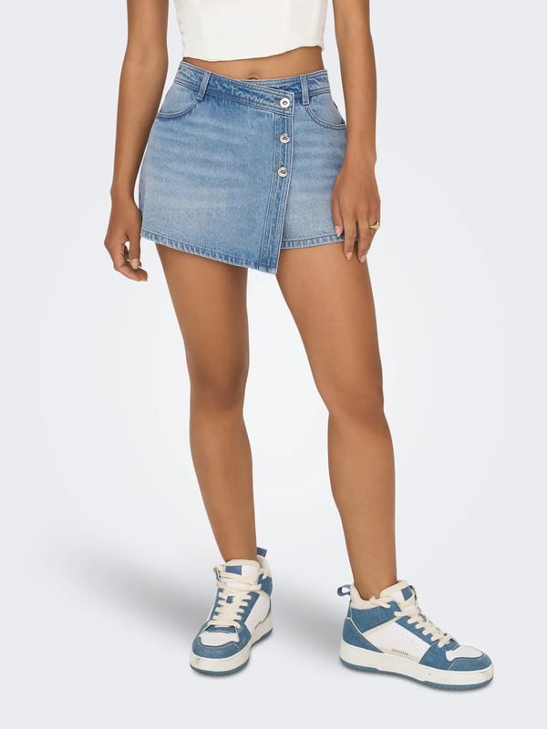 Only ONLLESLY REG LB DNM SKORT BJ NOOS Açık Mavi Kadın Etek