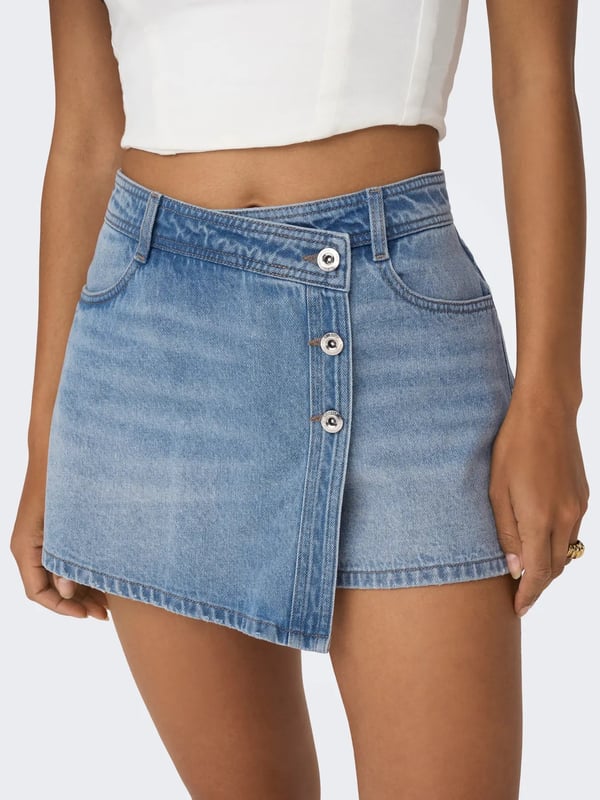 Only ONLLESLY REG LB DNM SKORT BJ NOOS Açık Mavi Kadın Etek